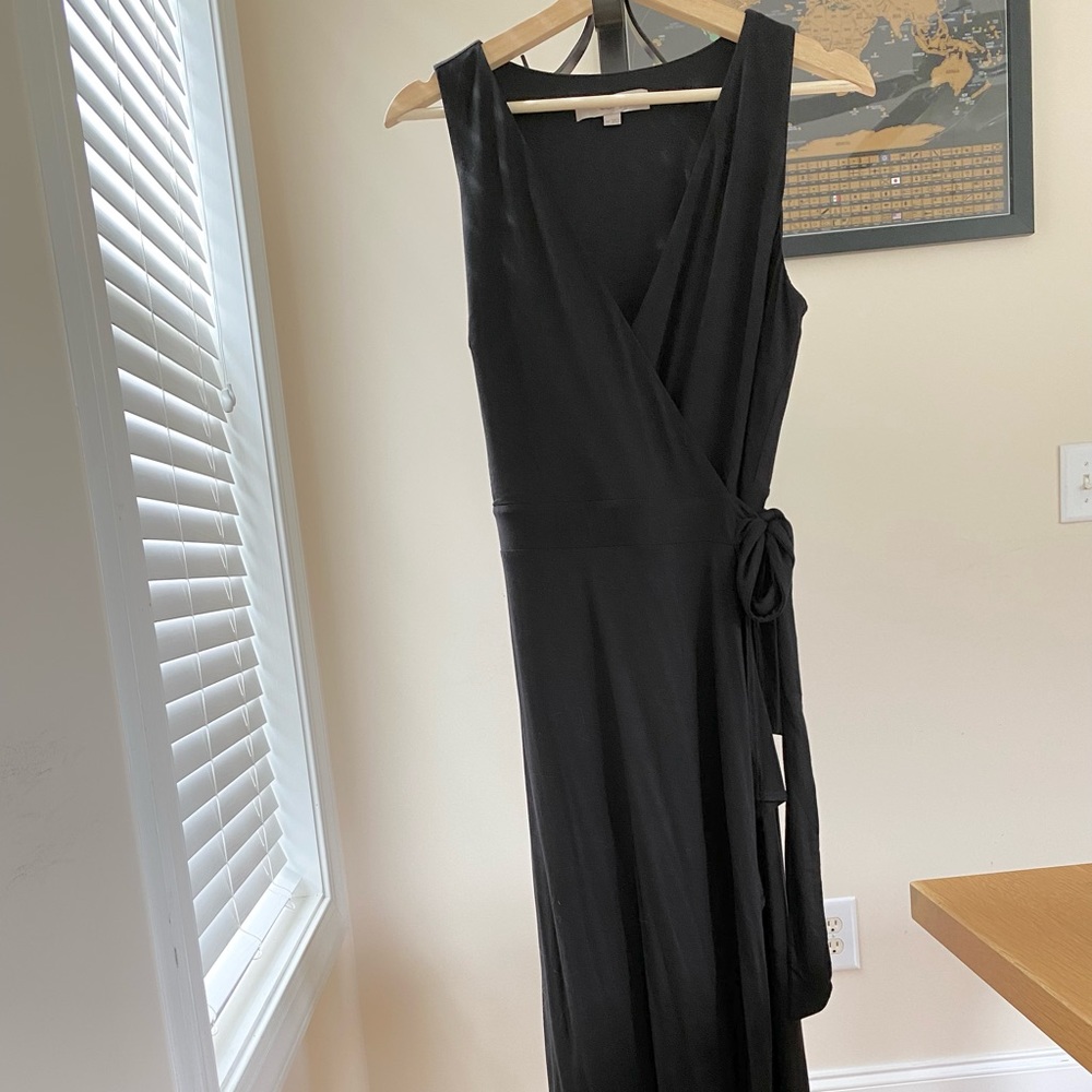 Loft sleeveless petite maxi wrap dress